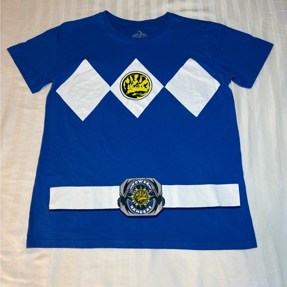 Mighty Morphin Power Rangers Blue Costume T-Shirt -Large - Picture 1 of 6
